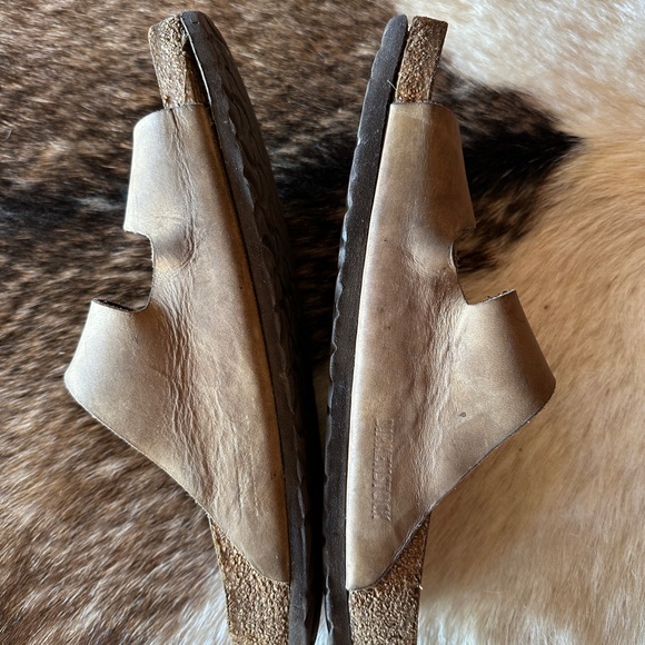 Arizona Birkenstock two strap sandals size 42 in tobacco brown. Oiled leather. - Picture 7 of 7